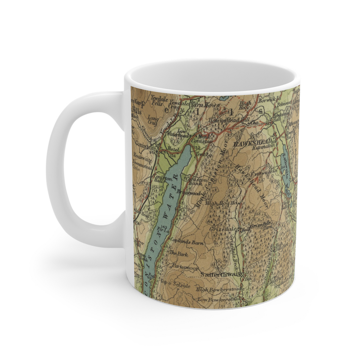 Windermere historic map mug, Bartholomew Half-Inch, 1903