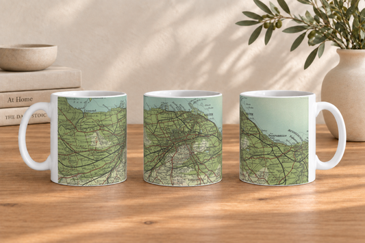 Edinburgh historic map mug, Bartholomew Half-Inch, 1903