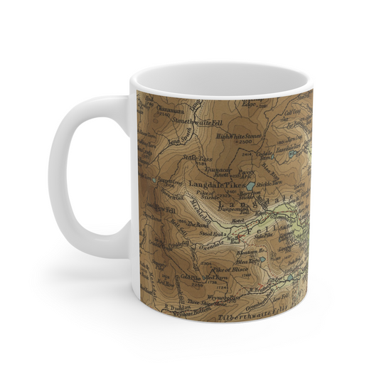 Grasmere historic map mug, Bartholomew Half-Inch, 1903