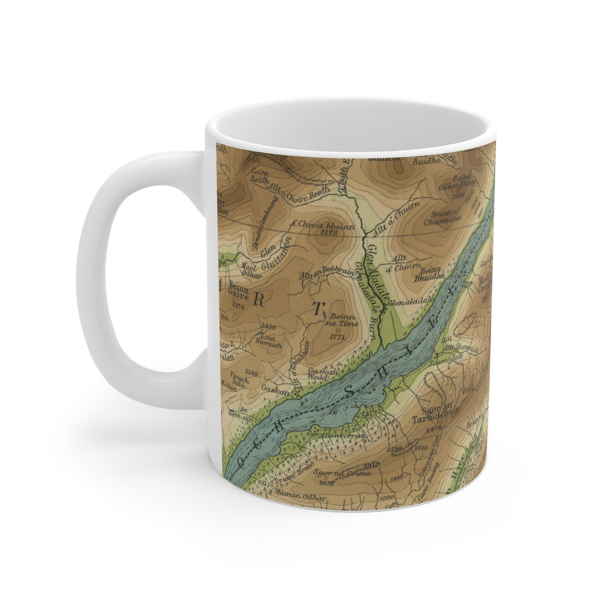 Loch Shiel historic map mug, Bartholomew Half-Inch, 1904