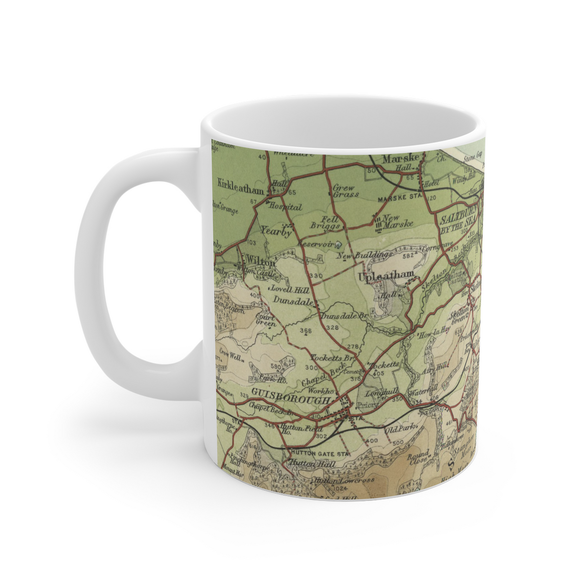 Saltburn-by-the-Sea historic map mug, Bartholomew Half-Inch, 1903