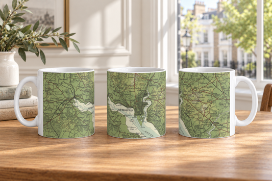 Southampton historic map mug, Bartholomew Half-Inch, 1902