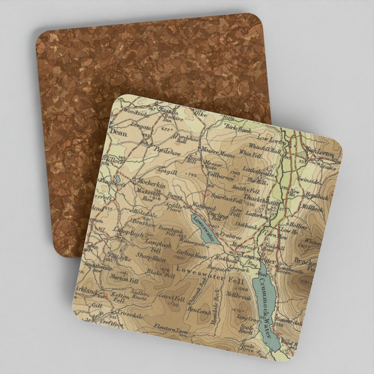 Loweswater historic map coaster, Bartholomew Half-Inch, 1903