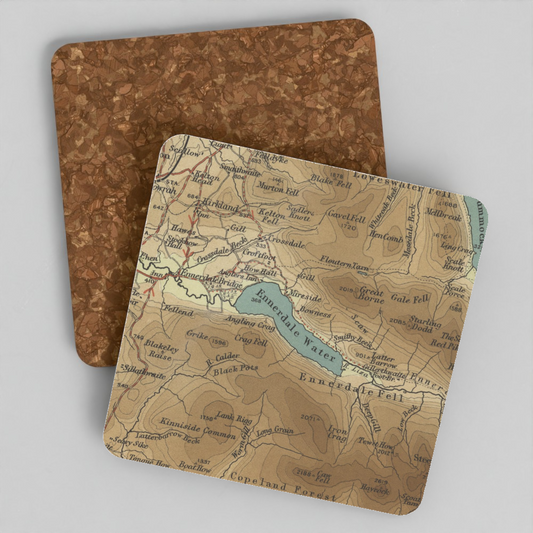Ennerdale Water historic map coaster, Bartholomew Half-Inch, 1903