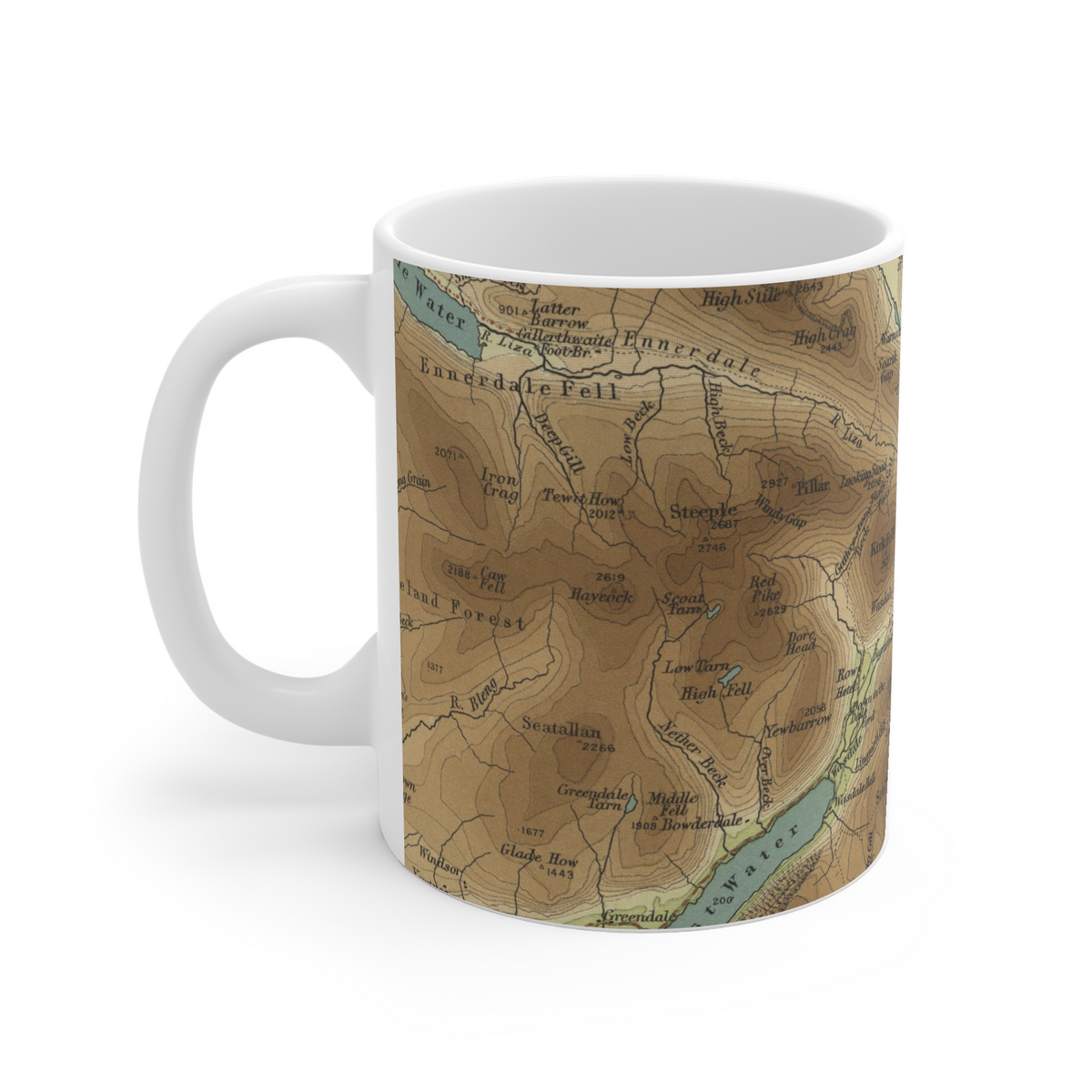 Great Gable historic map mug, Bartholomew Half-Inch, 1903