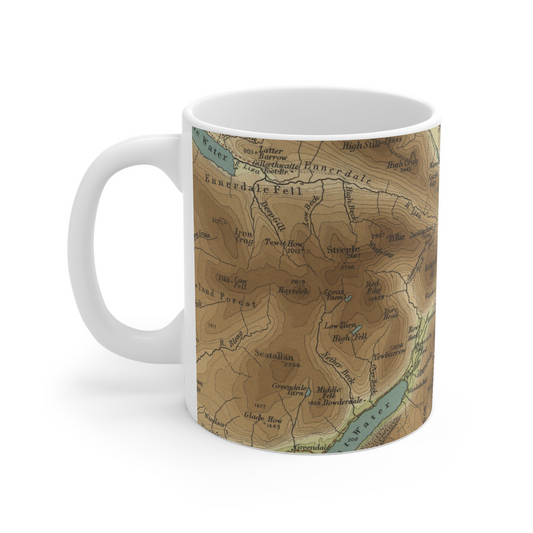 Great Gable historic map mug, Bartholomew Half-Inch, 1903