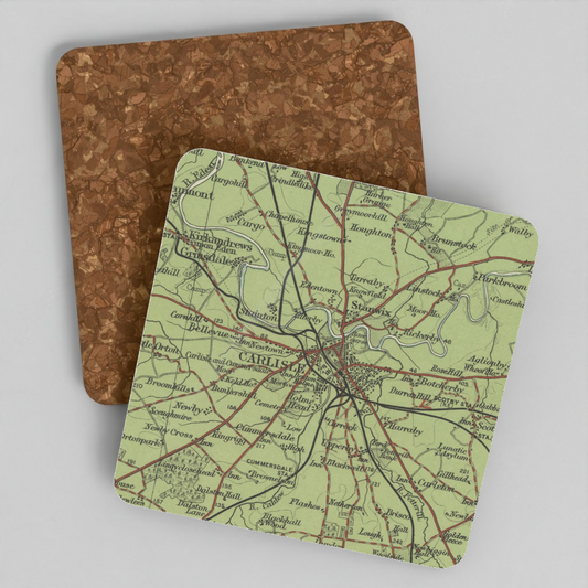 Carlisle historic map coaster, Bartholomew Half-Inch, 1903
