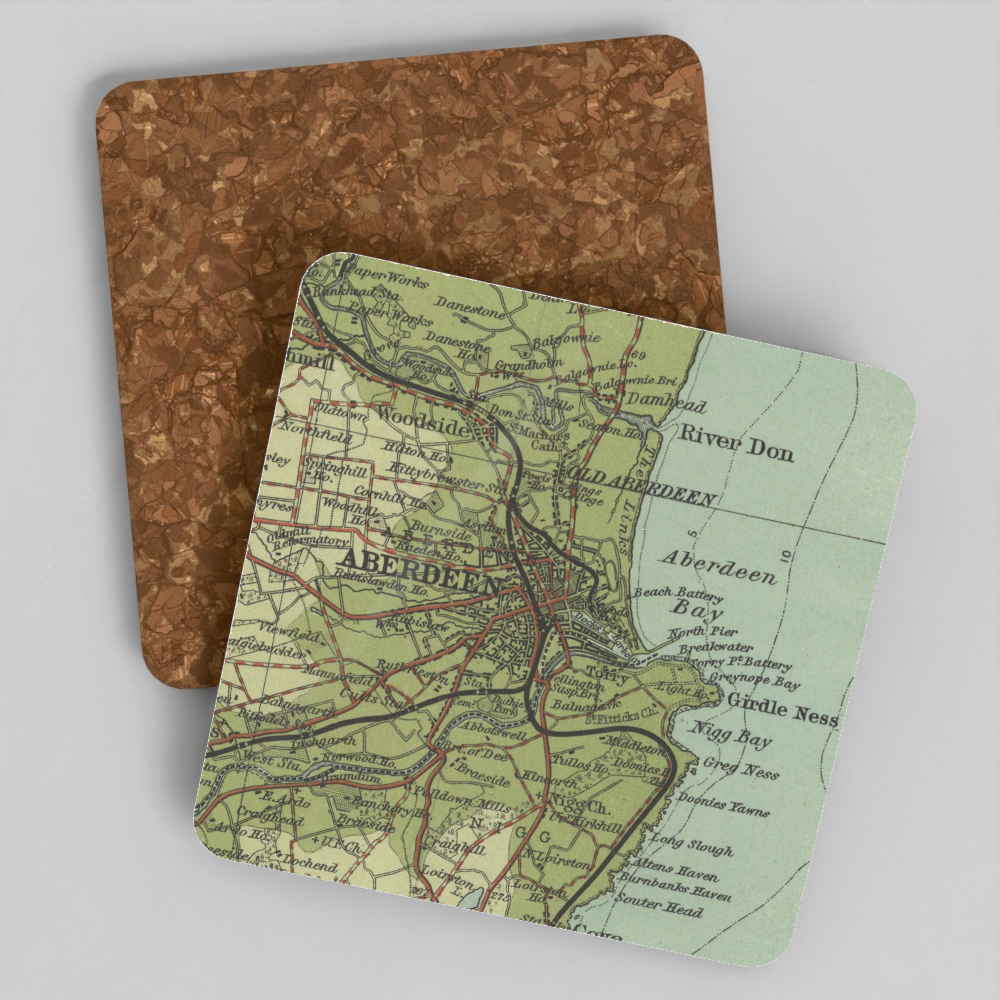 Aberdeen historic map coaster, Bartholomew Half-Inch, 1903