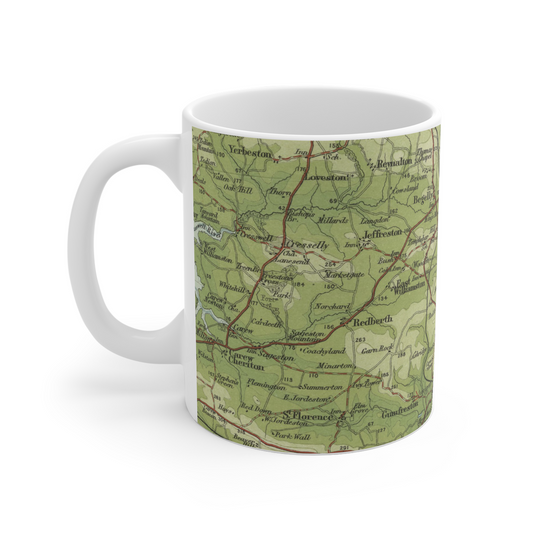Saundersfoot historic map mug, Bartholomew Half-Inch, 1903