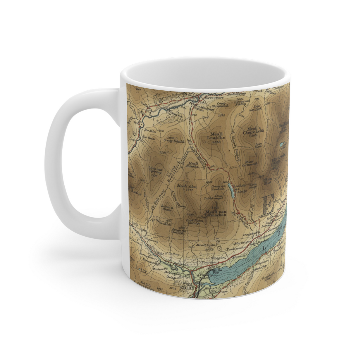 Loch Tay historic map mug, Bartholomew Half-Inch, 1903