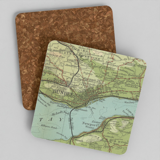 Dundee historic map coaster, Bartholomew Half-Inch, 1903