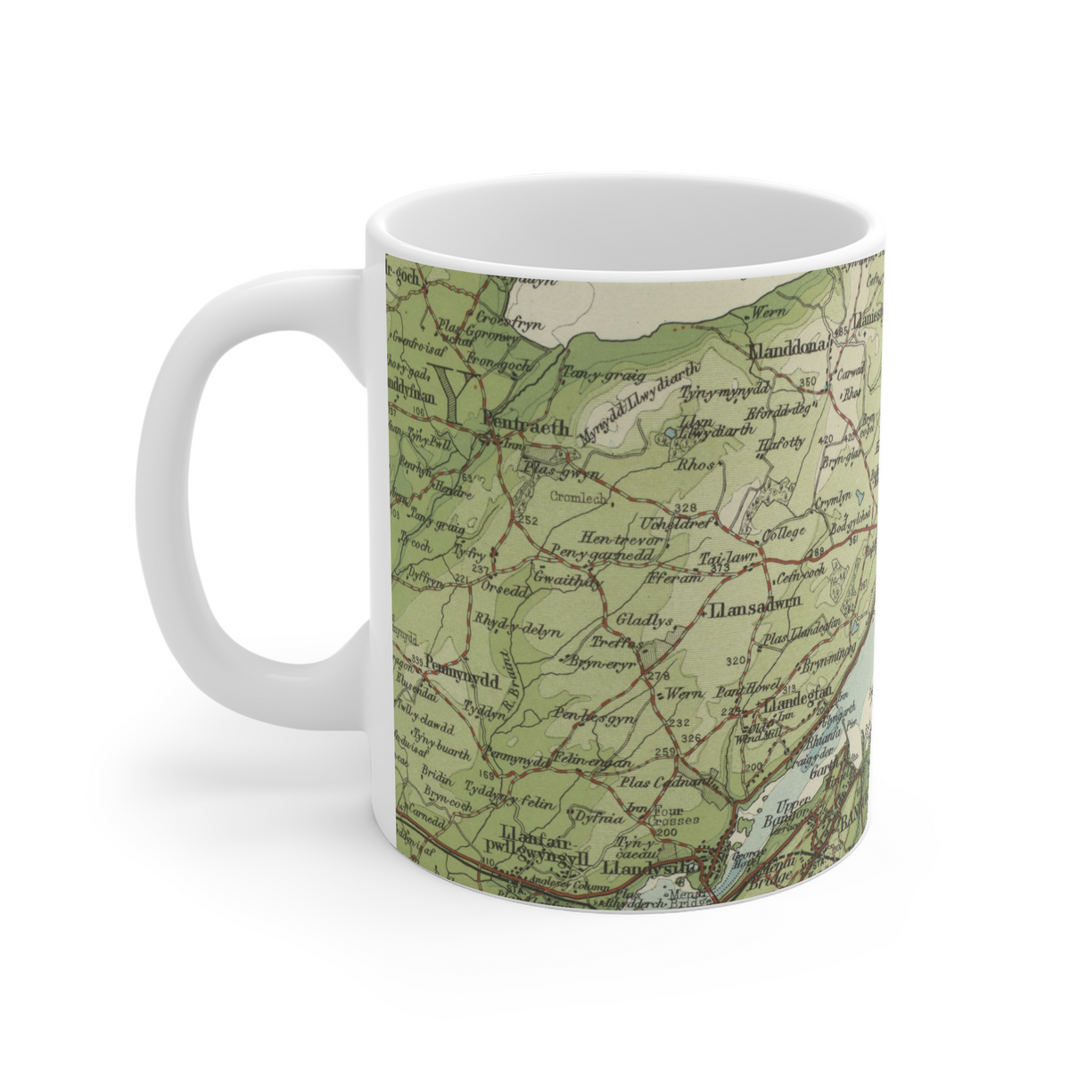 Beaumaris historic map mug, Bartholomew Half-Inch, 1904