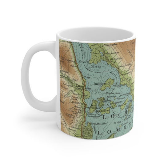 Conic Hill historic map mug, Bartholomew Half-Inch, 1902