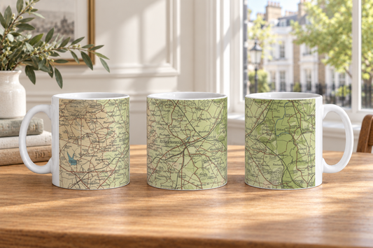 Lichfield historic map mug, Bartholomew Half-Inch, 1903