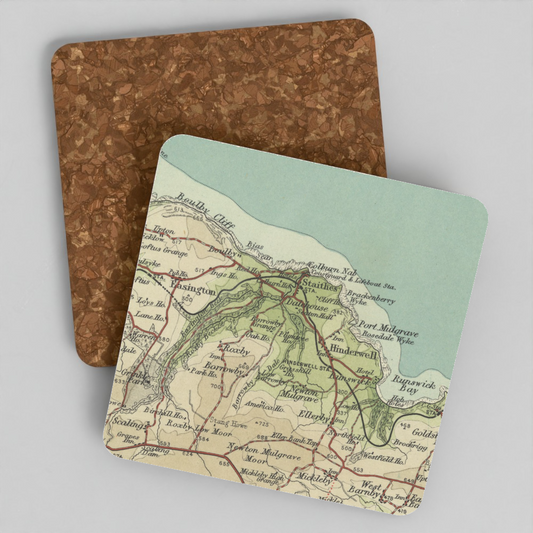Staithes historic map coaster, Bartholomew Half-Inch, 1903