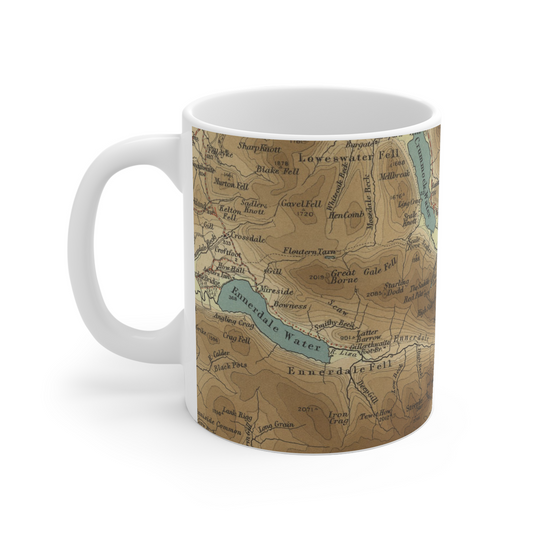 Buttermere historic map mug, Bartholomew Half-Inch, 1903
