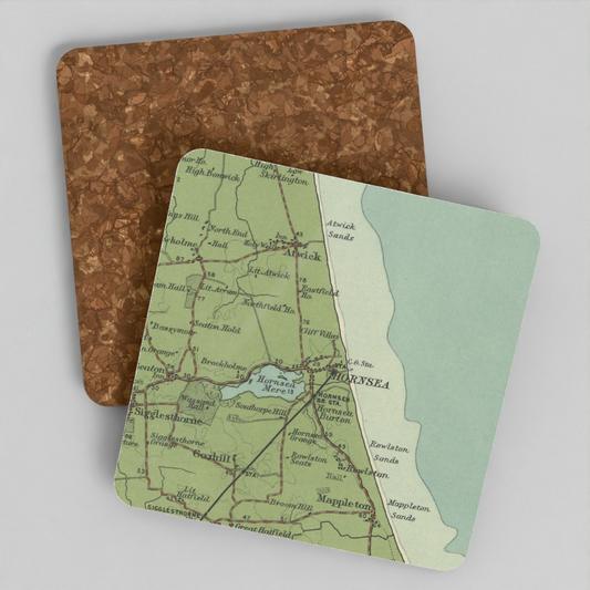Hornsea historic map coaster, Bartholomew Half-Inch, 1903