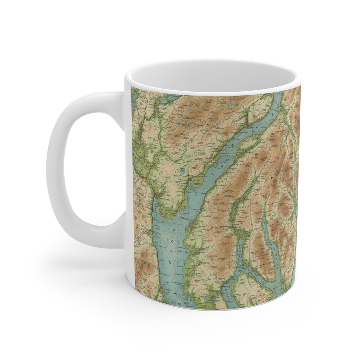 Loch Lomond historic map mug, Bartholomew Half-Inch, 1902