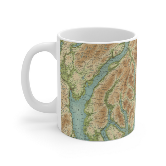 Loch Lomond historic map mug, Bartholomew Half-Inch, 1902