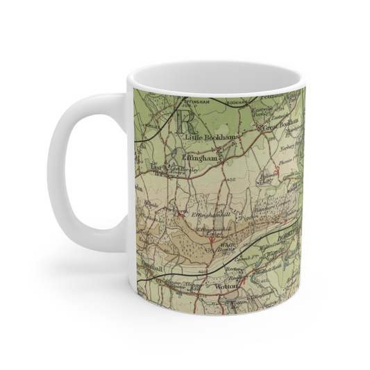 Box Hill historic map mug, Bartholomew Half-Inch, 1903