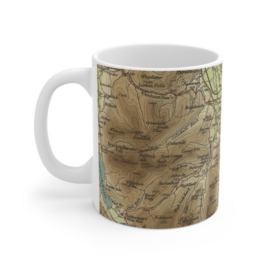 Derwentwater historic map mug, Bartholomew Half-Inch, 1903