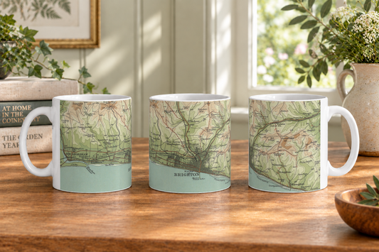 Brighton & Hove historic map mug, Bartholomew Half-Inch, 1902