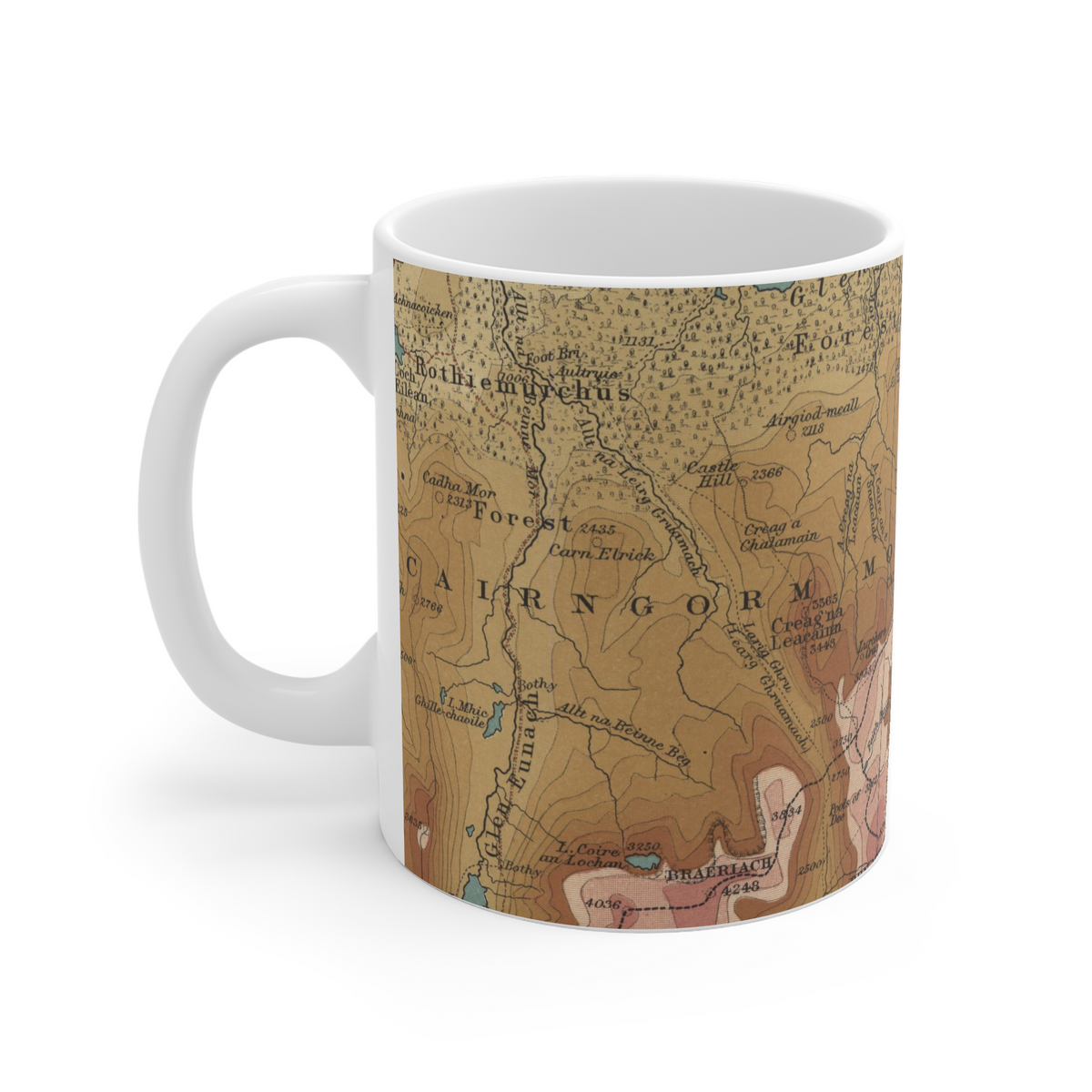 Cairn Gorm historic map mug, Bartholomew Half-Inch, 1902