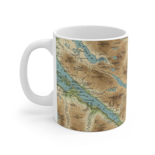 Loch Maree historic map mug, Bartholomew Half-Inch, 1902