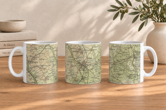 St Albans historic map mug, Bartholomew Half-Inch, 1903