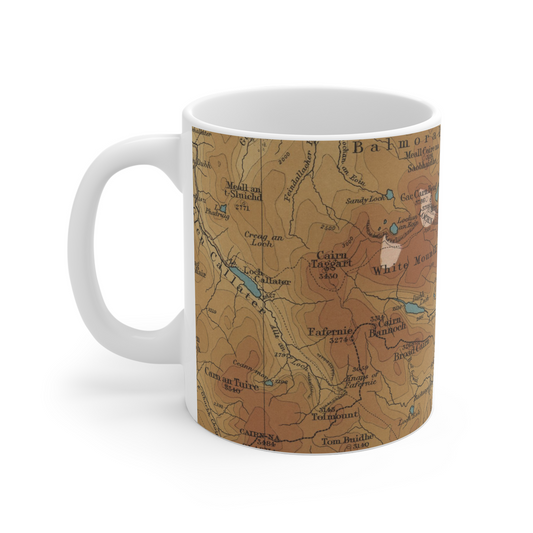 Loch Muick historic map mug, Bartholomew Half-Inch, 1902