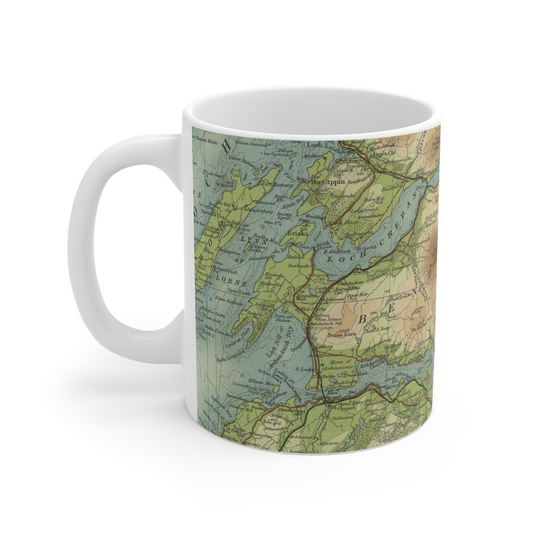 Loch Etive historic map mug, Bartholomew Half-Inch, 1903