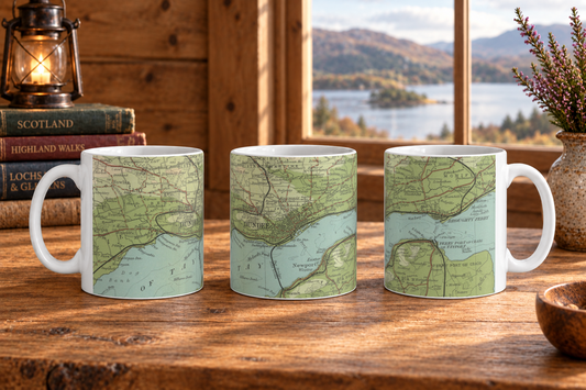 Dundee historic map mug, Bartholomew Half-Inch, 1903