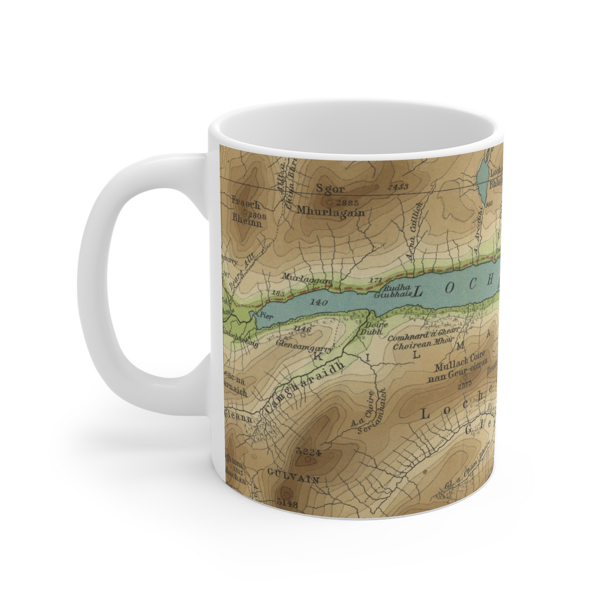 Loch Arkaig historic map mug, Bartholomew Half-Inch, 1904