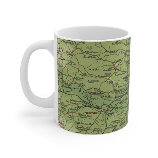 Worcester historic map mug, Bartholomew Half-Inch, 1902
