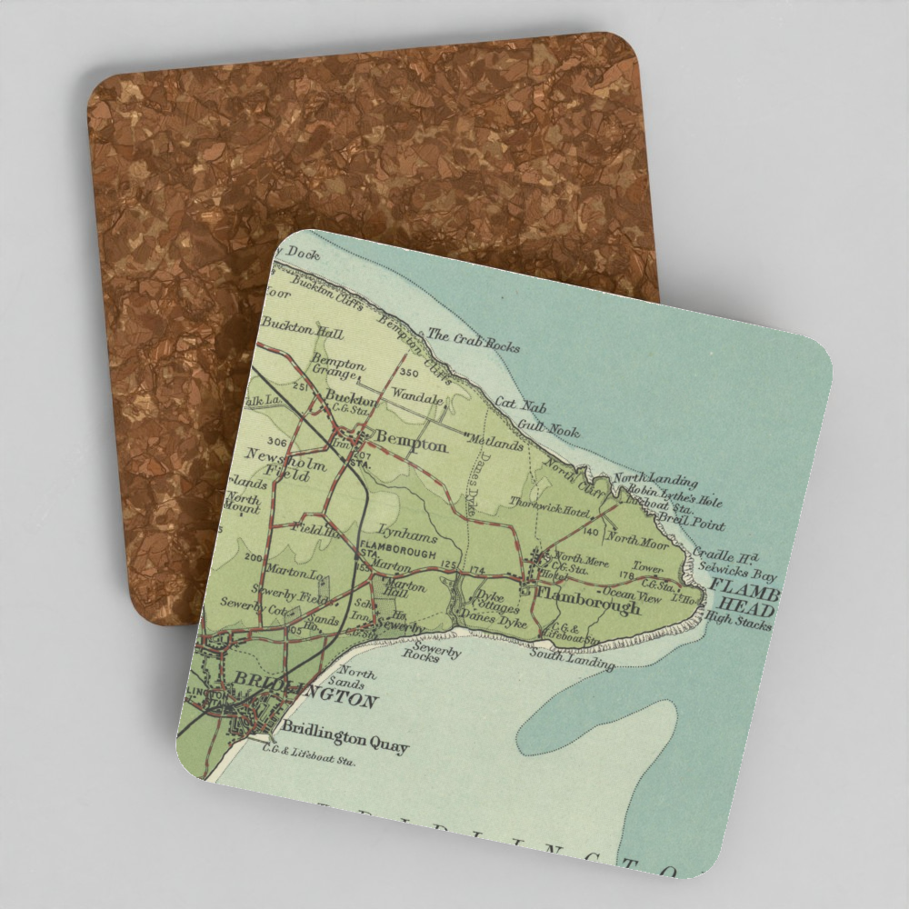 Flamborough historic map coaster, Bartholomew Half-Inch, 1903