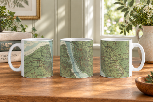 Liverpool historic map mug, Bartholomew Half-Inch, 1904