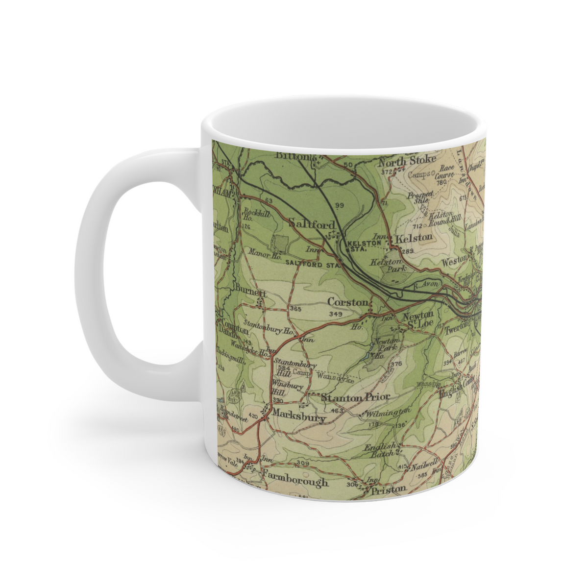 Bath historic map mug, Bartholomew Half-Inch, 1904