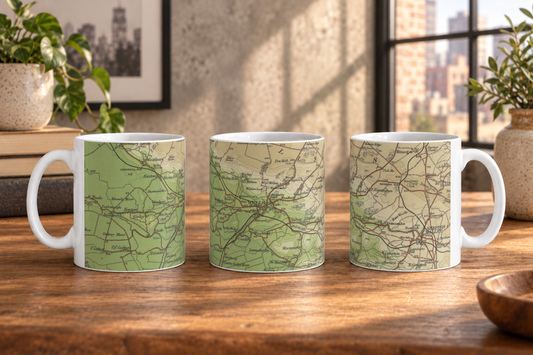 Wells historic map mug, Bartholomew Half-Inch, 1904