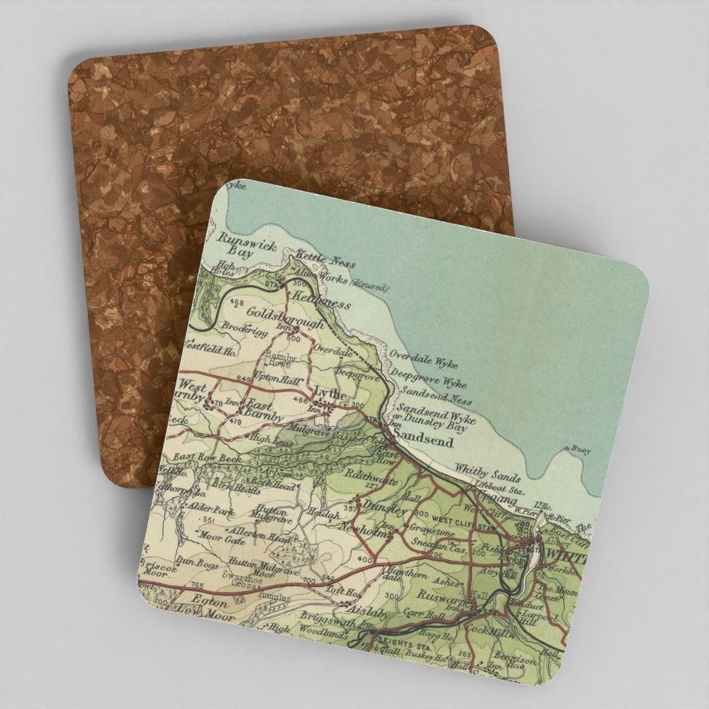 Sandsend historic map coaster, Bartholomew Half-Inch, 1903