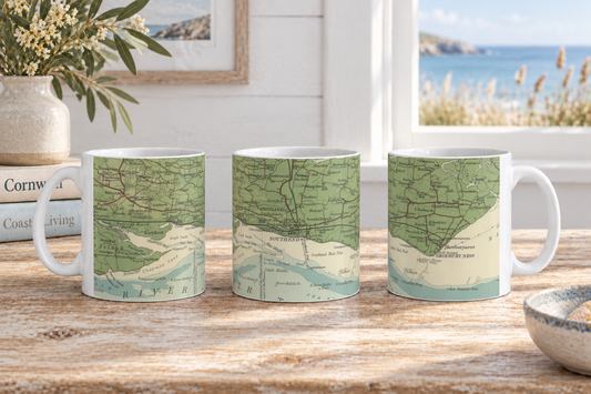 Southend-on-Sea historic map mug, Bartholomew Half-Inch, 1903