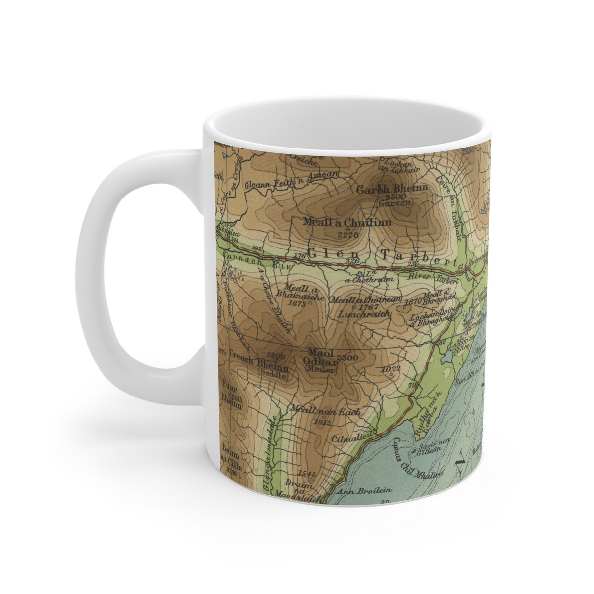 Loch Linnhe historic map mug, Bartholomew Half-Inch, 1903