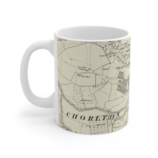 Chorlton-cum-Hardy historic map mug, Ordnance Survey 6-inch, Second Edition