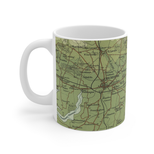 Chichester historic map mug, Bartholomew Half-Inch, 1902