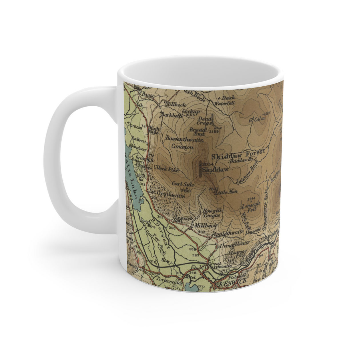 Blencathra historic map mug, Bartholomew Half-Inch, 1903