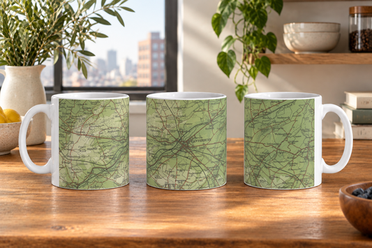 Canterbury historic map mug, Bartholomew Half-Inch, 1904