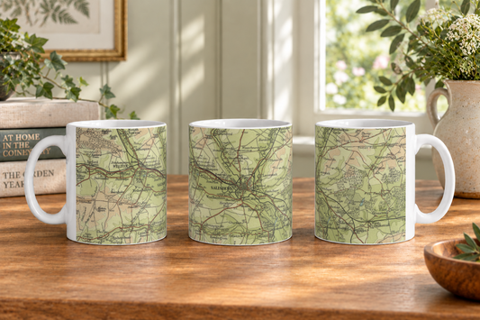 Salisbury historic map mug, Bartholomew Half-Inch, 1902