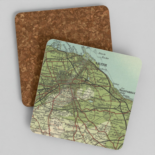 Arthur's Seat historic map coaster, Bartholomew Half-Inch, 1903