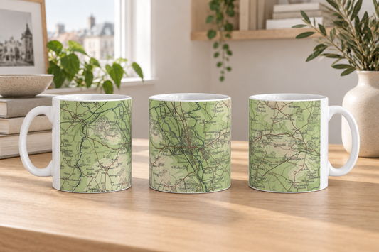 Oxford historic map mug, Bartholomew Half-Inch, 1903