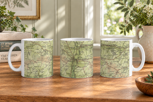 Winchester historic map mug, Bartholomew Half-Inch, 1902