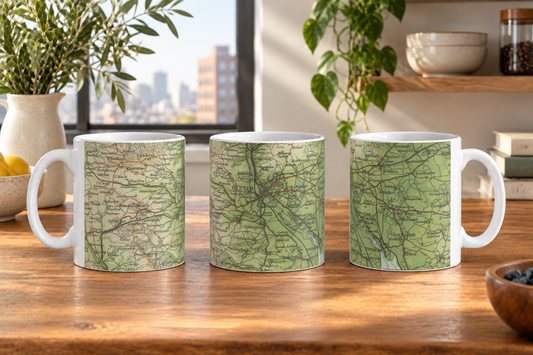 Exeter historic map mug, Bartholomew Half-Inch, 1903